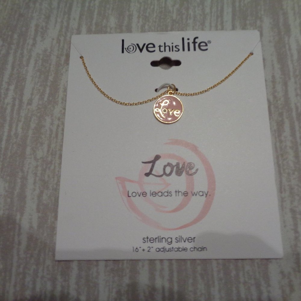 Love This Life Sterling Silver Love Necklace
